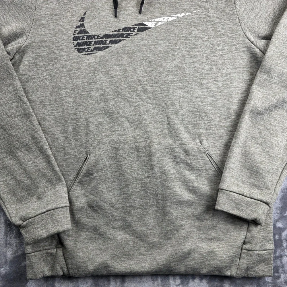 Nike Hoodie Mens Medium Olive Green Dri-FIT Graphic Swoosh Pullover‎ Sweatshirt
